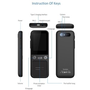 2,4 Zoll Smart T16 AI-Übersetzung Android-Reise übersetzer unterstützt 138 Language Mutual 14 Offline-Übersetzung - Product Image 6