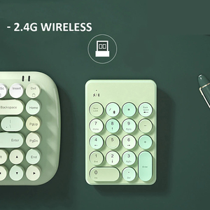 Wireless Number Pad 18 Keys Portable Number <strong>Keyboard</strong> <strong>with</strong> USB Receiver Wireless <strong>Numeric</strong> <strong>Keypad</strong> Retro Style Round Keycaps