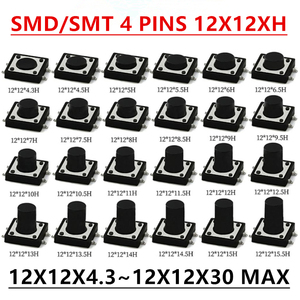 2x4 3x3 3x6 4x4 4.5x4.5 5.2x5.2 6x6 <strong>12x12</strong> Mini Tactile / Tact <strong>Switch</strong> 2*4 3*3 3*6 4*4 4.5*4.5 5.2*5.2 6*6 12*12 mm DIP SMT SMD - Product Image 3