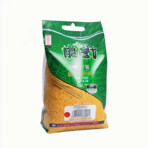 Bolsa de arroz de plástico con impresión de fábrica, bolsa de vacío de nailon para envasado de alimentos para 2 KG, 5 KG, 10 KG, 20 KG
