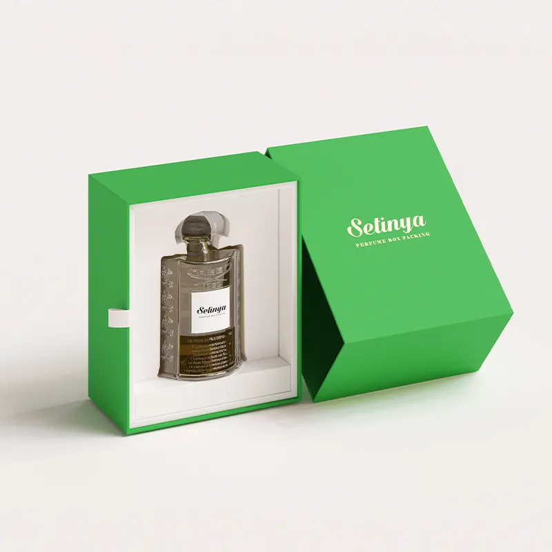 Toptan özel lüks Premium kozmetik parfüm şişesi 30ml 50ml 100ml parfüm sprey şişe çekmece hediye ile ambalaj kutusu