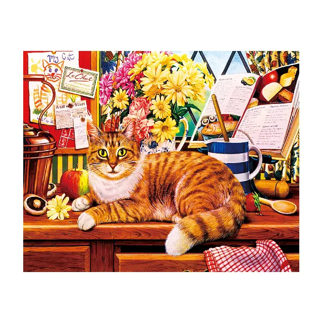 Haute qualité huile animale décoration murale Art décoratif peintures toile photo cadeau de noël chat chien diamant peinture 1 pièce 12410