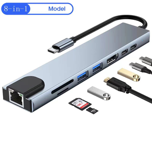 8 in 1 Computer USB C Hub Typ C Netzwerk SD TF Konverter Kartenleser 6 in 1/7 in 1 USB 3.0 Lade Laptop Docking station - Product Image 2