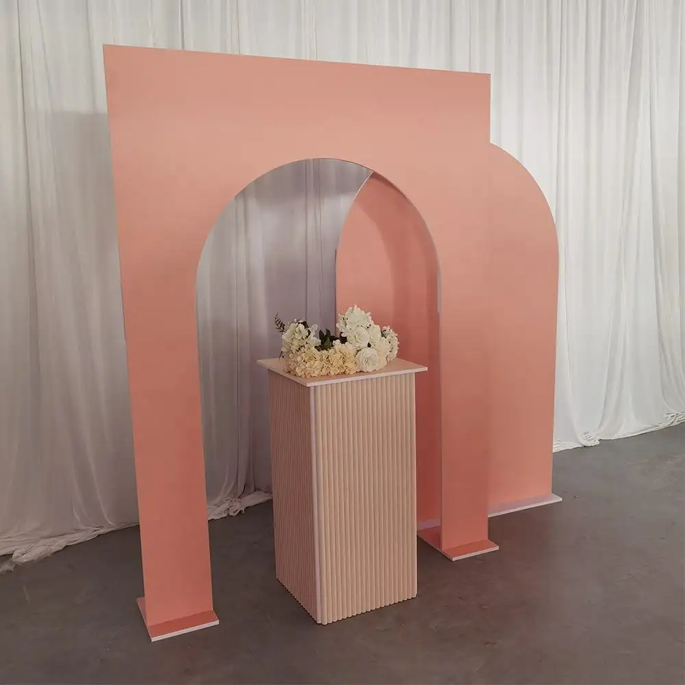 New Design PVC Shape Arch Orange Backdrop Panel Door Decorative Stage for Wedding Party Event Decorations