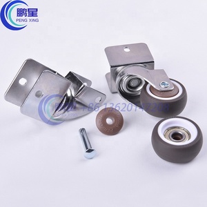 鹏星2英寸u型支架脚轮TPR软橡胶静音轮带制动器婴儿床脚轮带锁 - Product Image 3