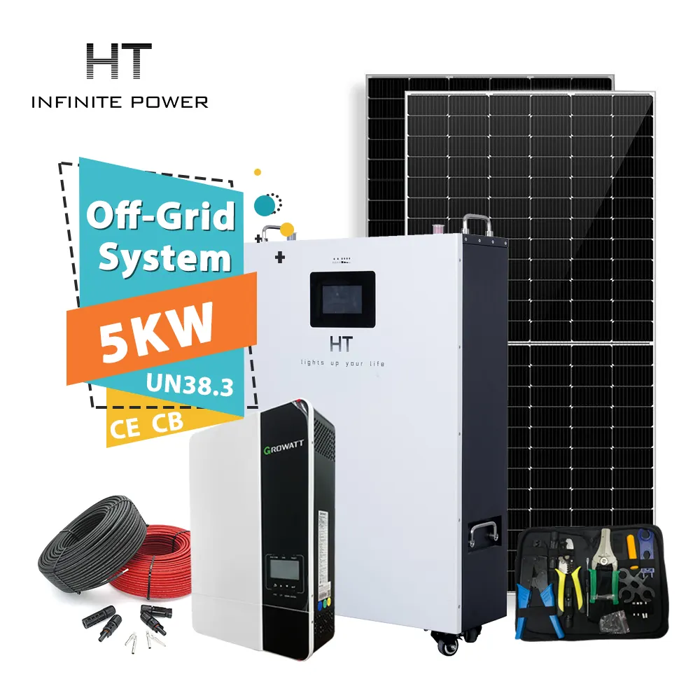 HT pin lithium bộ hoàn chỉnh 10KW 15KW 20kW Tấm Pin Mặt Trời tắt lưới năng lượng mặt trời hệ thống điện 5KW năng lượng cho nhà ở sử dụng