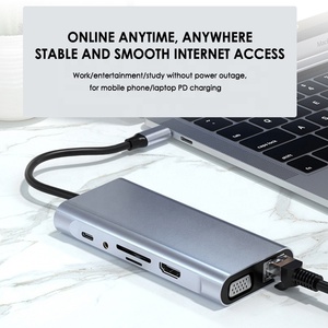 Docking Station VGA HDMI Hub Type-C/M 11 in 1 USB 3.0 Type-c Multiport Data Video <strong>Audio</strong> <strong>Output</strong> <strong>Computer</strong> Adapter SD Card Reader - Product Image 3