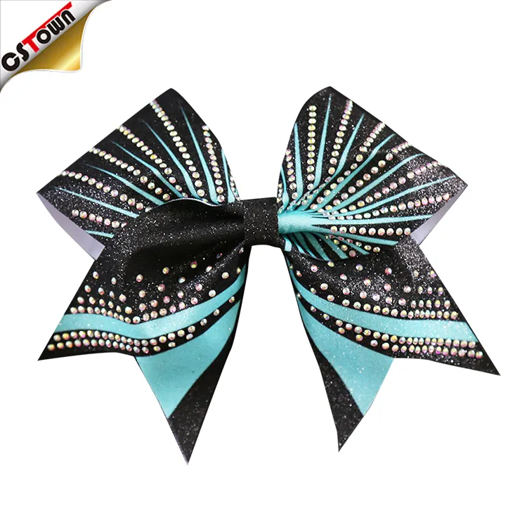 Design Team Cheer And Dance Hair Glitter Cheebow Sublimation Cheer Bow Hair Accessories