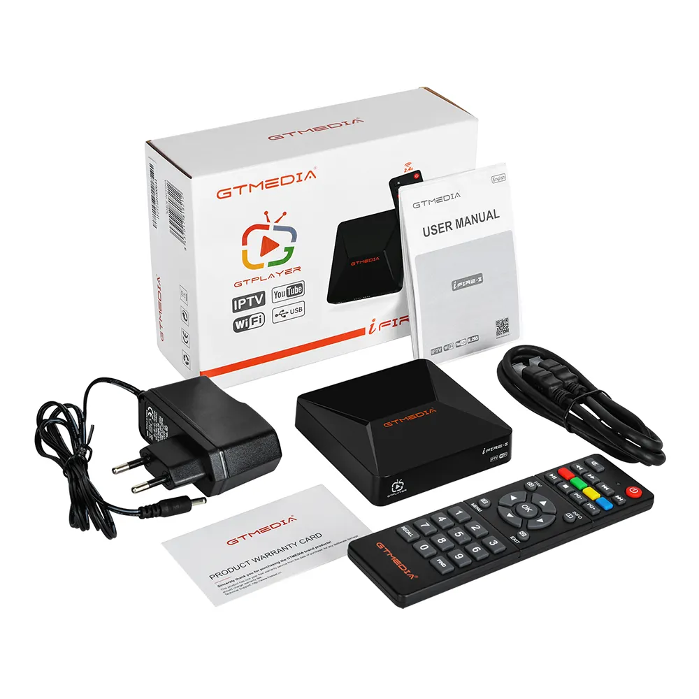 GTMEDIA I-FIRE 2 IPTV Player, Set Top Box versi sederhana Full HD H.265 IPTV Mini Wifi bawaan