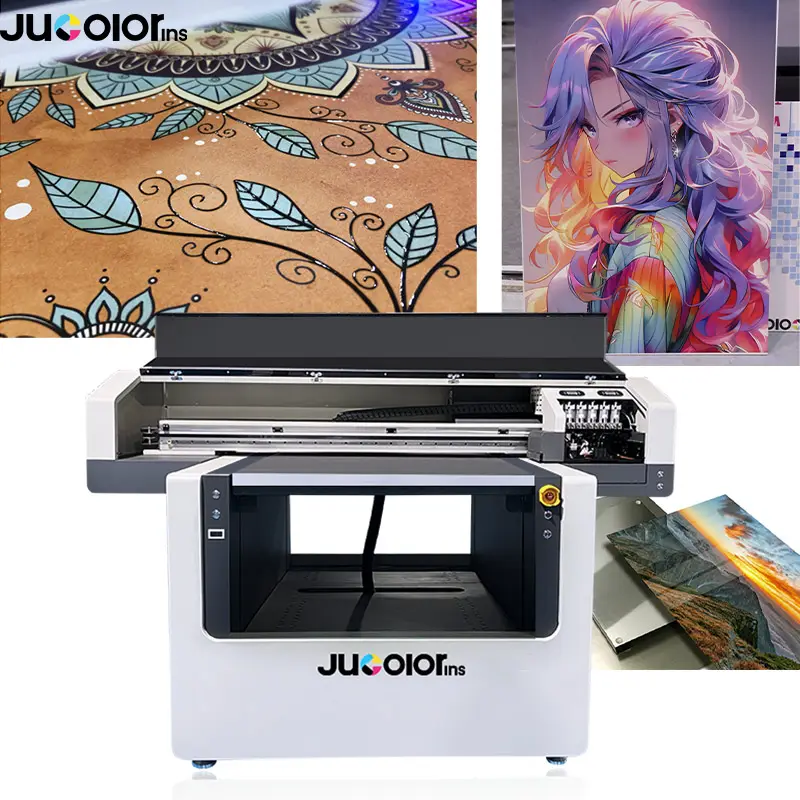 2024 Jucolor منتج جديد طابعة رقمية مسطحة نافثة للحبر بنظام UV 6090 بحجم طباعة مزدوج UV
