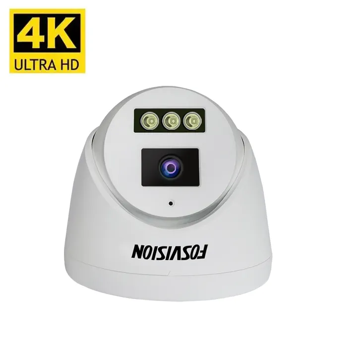 Fosvision กล้องวงจรปิด8MP 4K IP PoE, กล้องโดมตรวจตราในร่มมองเห็นกลางคืน265เครือข่ายกล้องวงจรปิดสำหรับตรวจตราบ้าน