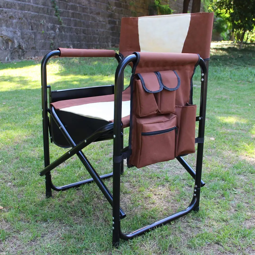 Cadeira dobrável de alta qualidade para diretor, cadeira personalizada de acampamento leve e dobrável para atividades ao ar livre, cadeiras de alumínio e metal para diretor de pesca
