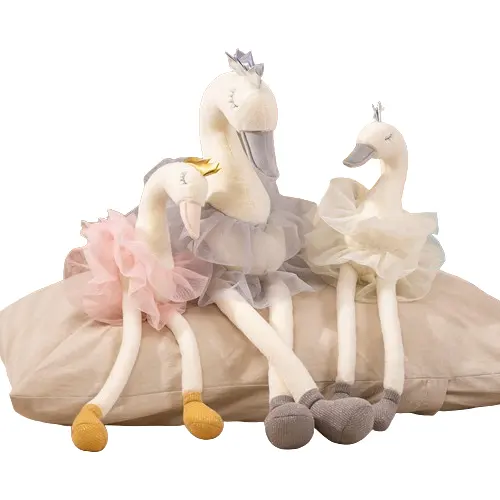 Bonecos flamingos rosa com saia de balé, brinquedos de alta qualidade para meninas, bonecos de dança flamingos para quarto de bebês, bonecos de cisne nórdicos