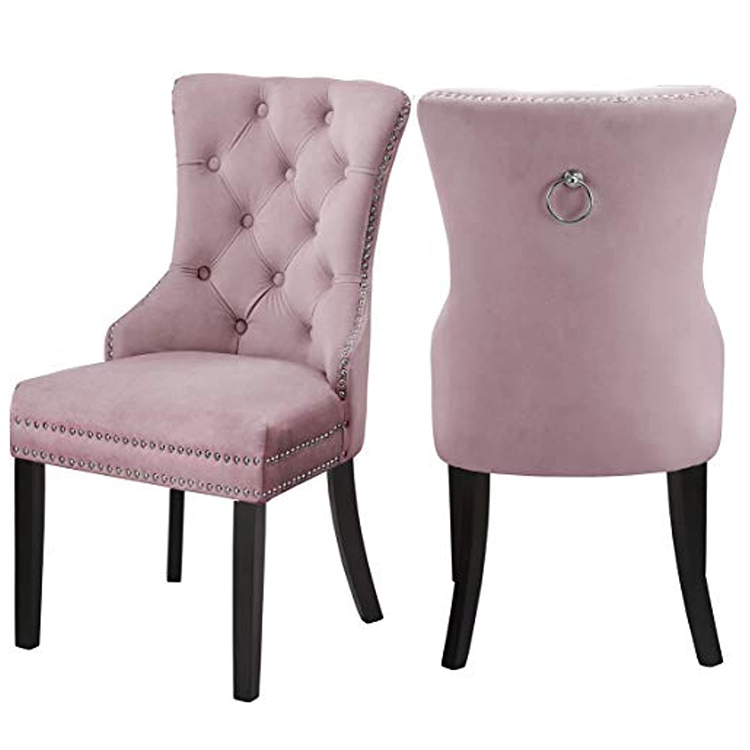 2021Wholesale Price Elegant Mid Century Luxury Upholstered Armless Fabric Velvet Wooden Dining Chair for Dining Room