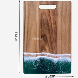 Yunhao nóng bán nhựa Epoxy thớt gỗ keo với sóng biển và mô hình bãi biển sông cho thực phẩm nấu chín cắt - Product Image 5