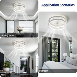 Modern <strong>Small</strong> Low Noise Bedroom Chandelier <strong>Ceiling</strong> <strong>Fan</strong> 6-Speed Remote Control Smart Round Led <strong>Ceiling</strong> <strong>Fan</strong> With Light - Product Image 6