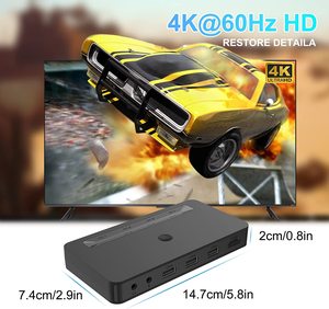 Dual <strong>Monitor</strong> 4K@60Hz <strong>2</strong> Port HDMI <strong>KVM</strong> Extended Display <strong>KVM</strong> <strong>Switch</strong> for PC Screens Keyboard Mouse Switcher - Product Image 3
