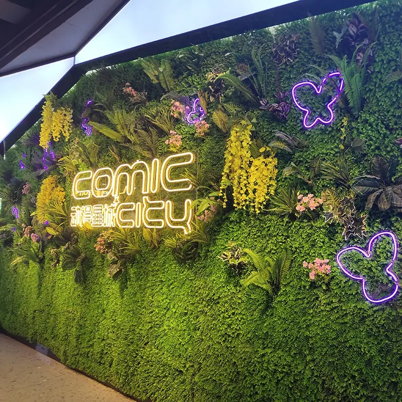 Parede de plantas artificiais personalizadas, parede de plantas artificiais em estilo da selva, para plantas vertical, penduradas na parede