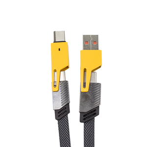 Cavo filo piatto fascette ricarica rapida 4 in 1 cavo di ricarica 65W tipo C dati di ricarica rapida - Product Image 3