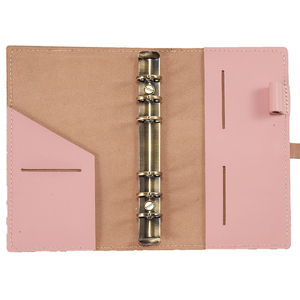 2024 Vintage hecho a mano de cuero genuino A6 cuaderno diario Rosa 100gsm Dowling papel hojas sueltas con lazo para bolígrafo - Product Image 2