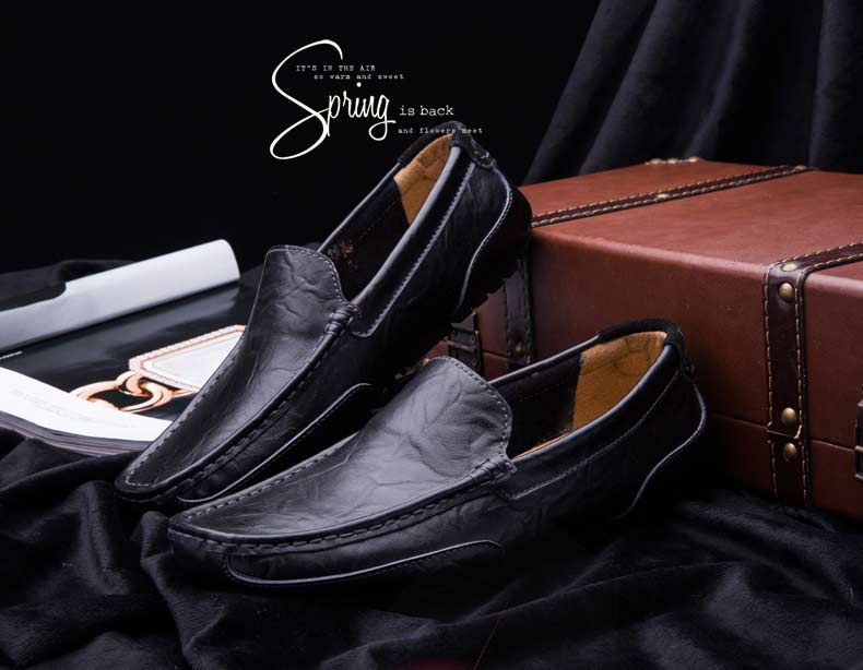 Genuine Leather Stylish Shoe Casual Dress Formal Loafers Men Black S219-3478 (Eid New Arrival STOCK ITEM) 6 PRISTINE