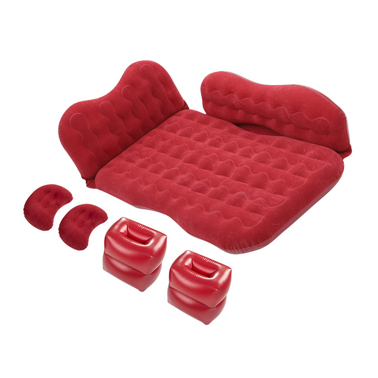 Lit gonflable enfant floqué rouge vin élargi
