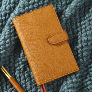 Planner portatile in pelle sintetica portatile, notebook con motivo Lichee rimovibile, diario multicolore con carta mensile/settimanale/a righe - Product Image 5