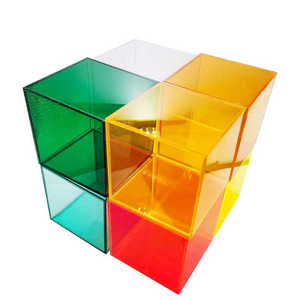 Wholesale Colored Acrylic <strong>Cube</strong> <strong>Display</strong> Stand Square 5 Sided Box Perspex Tray Retail Shop Holder Lucite <strong>Display</strong> Box - Product Image 2