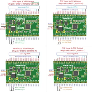 R4IOJ32 32CH RS485 2.54mm Pin Core Board Modbus Rtu <strong>Input</strong> and <strong>Output</strong> <strong>Control</strong> PLC HMI Remote IO Expanding Board DC 5V 12V 24V