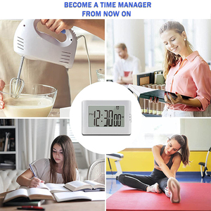 J & R Große LCD Rechteck Magnet Küche Timer Digital Count Up Down Wecker Stop Kochen Werkzeug Kochen Alarm timer mit Uhr - Product Image 6