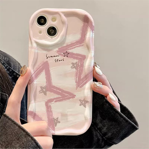 เคสโทรศัพท์ TPU นิ่มลายดาวห้าแฉกสีชมพูฝาครอบกันกระแทกแบบใสสำหรับ Redmi A5/A4/14C/เทอร์โบ4/A3 Pro - Product Image 1