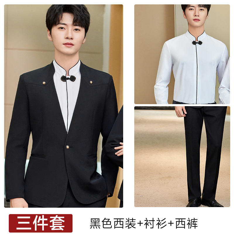 Costume + chemise + pantalon noir homme