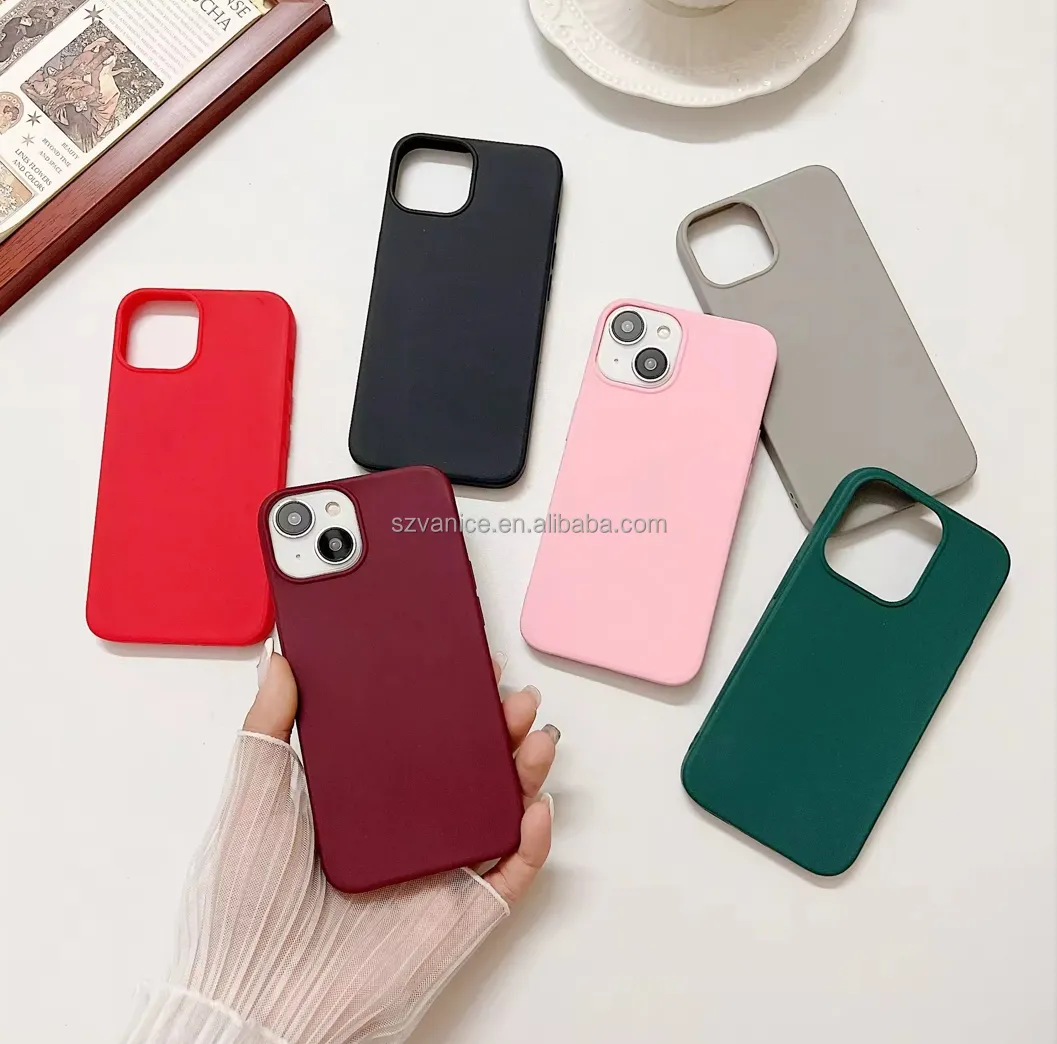 Funda de silicona colorida Compatible con funda de iPhone Funda de teléfono móvil de silicona Premium con labio elevado Capa de funda de teléfono