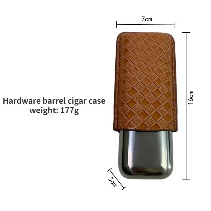 מארז סיגר חומרת צינור מתכת עור הומידור 2 מחזיק נרתיק הומידור תיבת סיגרים נייד נסיעות