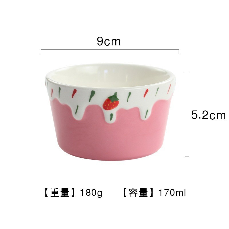 Strawberry Cake Bowl - Dark Pink