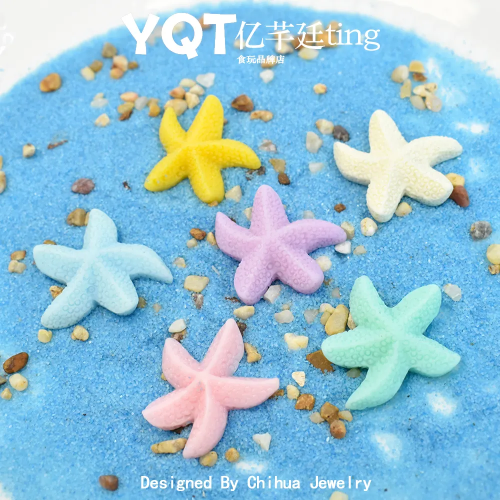 Ocean Style Colorido Starfish Flatback Resina Cabochon Para DIY Brinco Infantil Clipe de Cabelo Acessórios Phone Case Decoração