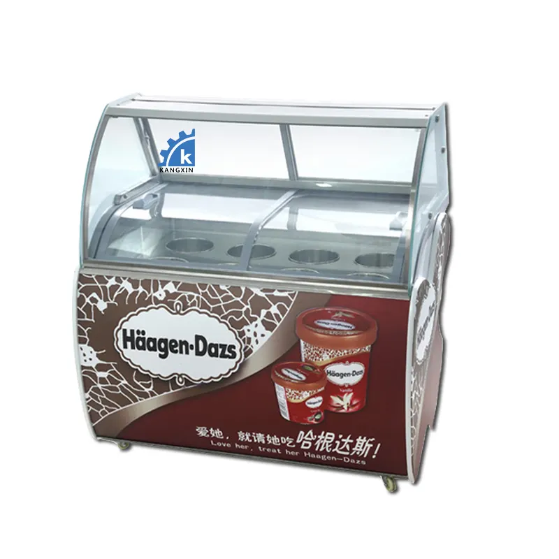 Pasokan Pabrik Keranjang Es Krim dengan Tampilan Freezer Malaysia Es Krim Freezer Display Kasus Dibuat Di Cina