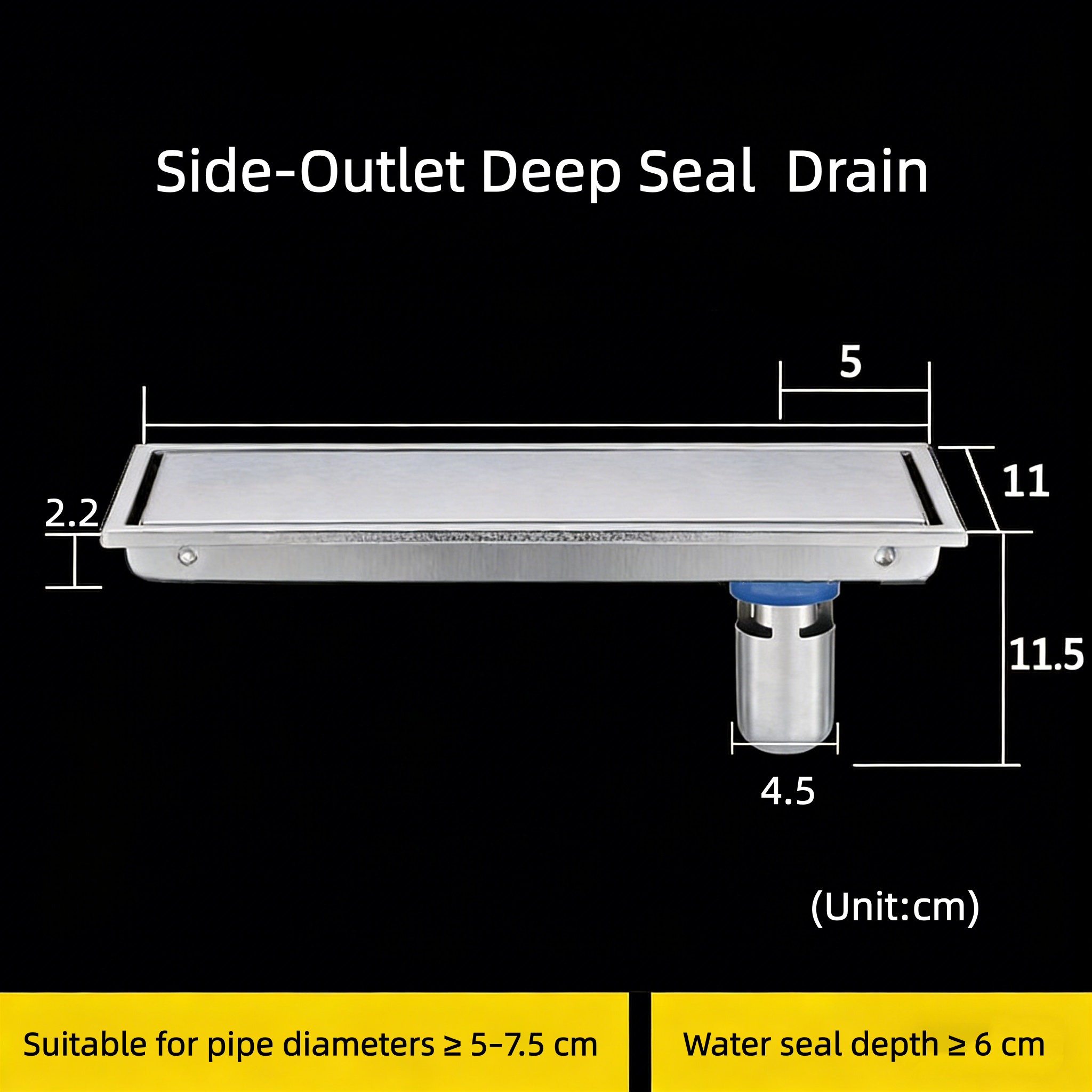 Side-Outlet Deep Seal Drain