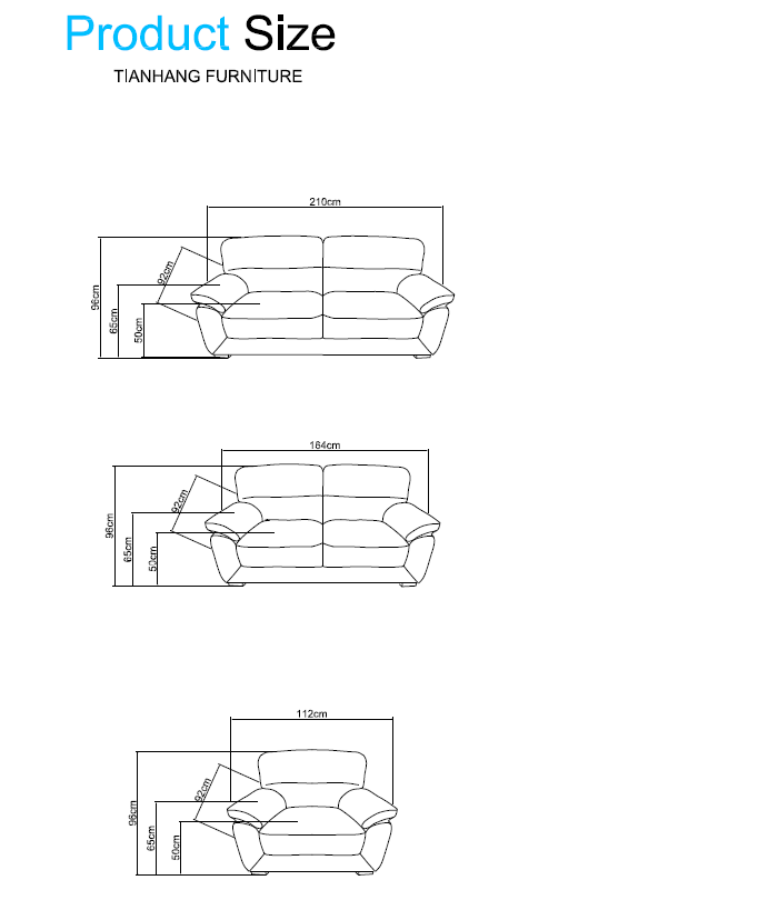 modern leather living room sofa for home use