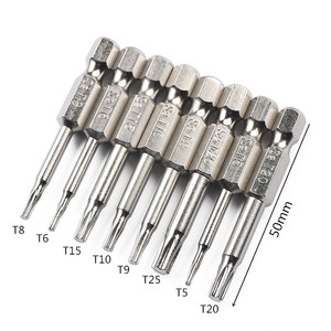 8PCSスタービットドライバードリルビットスクリュードライバー磁気1/4 "六角シャンクハンドツール - Product Image 1