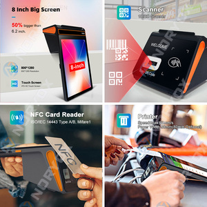 Noryox nb80r cầm Tay POS 8 inch Android 13 58/80 mét 4 gam Wifi 2 Sim thiết bị đầu cuối POS cầm tay NFC Reader 4 + 64GB di động POS - Product Image 3