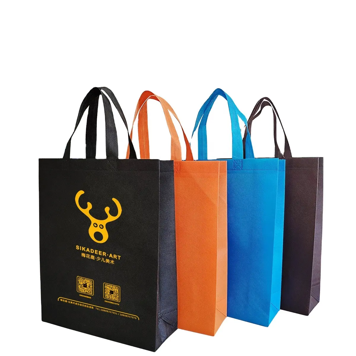 Kişiselleştirilmiş şirket konferans etkinliği promosyon katlanabilir bakkal dokuma olmayan çanta halat ile baskılı ucuz bez alışveriş çantası