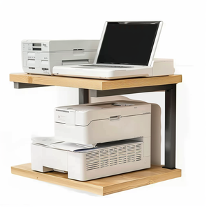 Estante de almacenamiento Todo en uno con base móvil, soporte de host de computadora con estante de impresora y ruedas para organización de escritorio