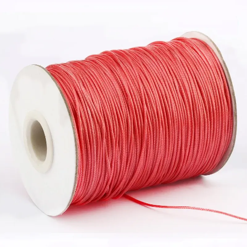 Corda di cera colorata coreana corda intrecciata non elastica 1mm cavo di poliestere intrecciato cerato