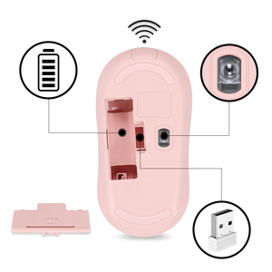 T-WOLF Q18 su misura logo pc mouse silenzioso del computer rosa mini mouse portatile per desktop notebook pc - Product Image 6