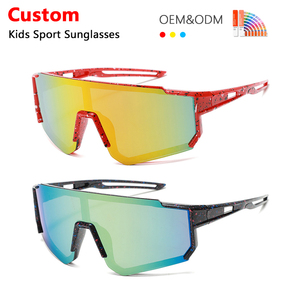 Kacamata hitam bantalan hidung anak laki-laki dan perempuan, kacamata hitam olahraga desainer merek mewah bersepeda satu bagian Punk modis grosir untuk anak-anak - Product Image 1