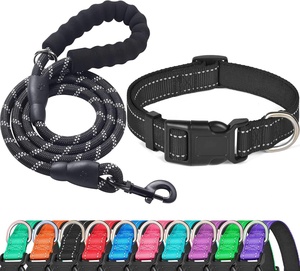 <span class=keywords><strong>Collar</strong></span> de seguridad ajustable de nailon para perro con logotipo personalizado, conjunto de collares y correas acolchadas para mascotas suaves reflectantes para paseos al aire libre, nailon transpirable - Product Image 6