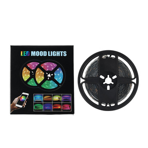 แถบไฟ LED RGB อัจฉริยะ12V แถบเปลี่ยนสีฟังเพลงสาย LED RGB 5เมตรพร้อมแอปและรีโมทควบคุม5050แถบ LED - Product Image 1