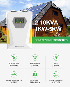 Onda sinusoidal pura monofásica de 5KW fuera de la red, sistema de energía solar híbrido para el hogar, inversor, salida de entrada de CA - Product Image 3