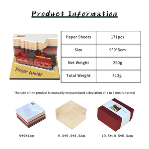New Product 2025 Magic World <strong>Notepad</strong> <strong>Custom</strong> <strong>Design</strong> 3D Memo Pad Hary Potter <strong>Notepad</strong> Promotional Paper Carving Crafts <strong>Notepad</strong> - Product Image 2